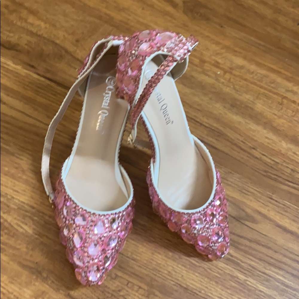 Pink rhinestone shoes